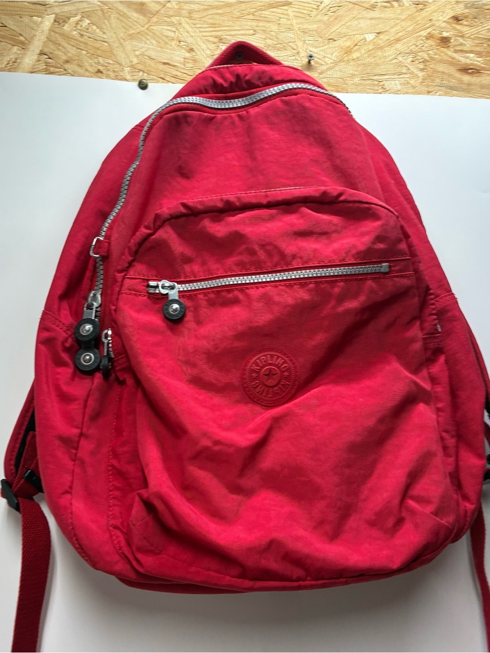 Kipling Seoul Cherry Red Laptop School Backpack Water Resistant School College